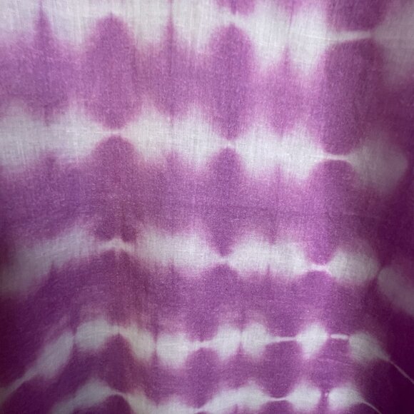 Catherines Blouse Size 2X Petite Purple Pink Soutache Trim Tunic Tie Dye BOHO - Picture 8 of 16